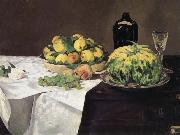 Edouard Manet Fruits et Melon sur un Buffet oil painting